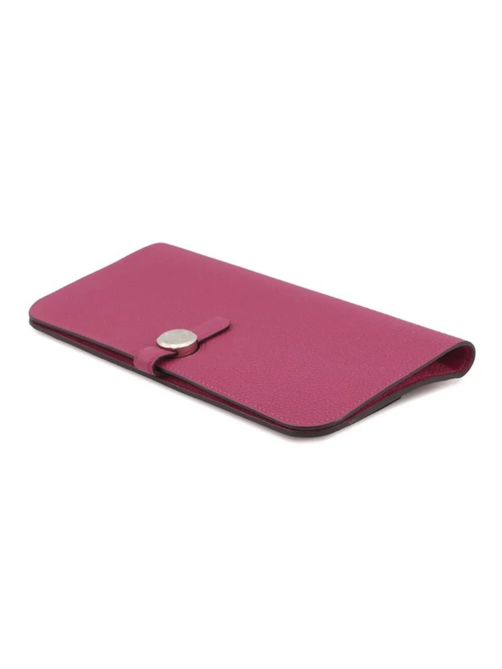 Hermes Wallet Dogon Long Rosepurple Silver Togo